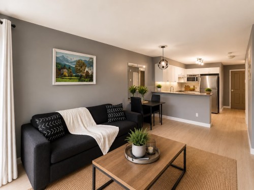 208-5355 Boundary Road, Vancouver, BC - Indoor Photo Showing Living Room