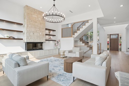 416 Trinity Street, Coquitlam, BC - Indoor Photo Showing Living Room With Fireplace