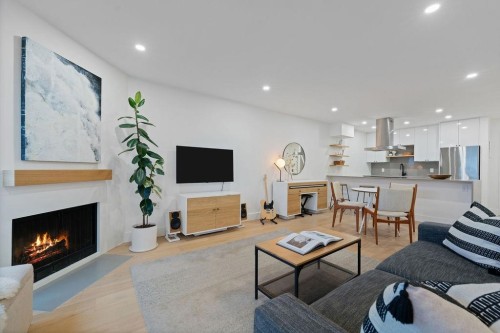 203-607 8Th Avenue E, Vancouver, BC - Indoor Photo Showing Living Room With Fireplace