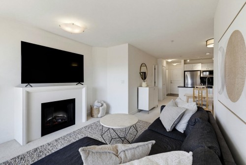 213-738 29Th Avenue E, Vancouver, BC - Indoor Photo Showing Living Room With Fireplace