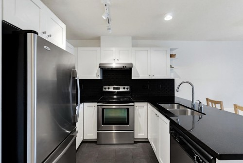 213-738 29Th Avenue E, Vancouver, BC - Indoor Photo Showing Kitchen With Double Sink With Upgraded Kitchen