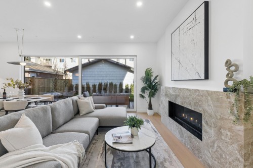 2-6040 Larch Street, Vancouver, BC - Indoor Photo Showing Living Room With Fireplace