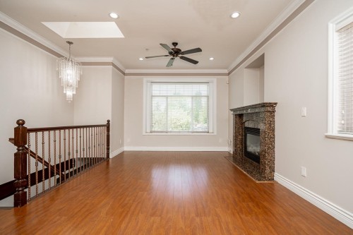 7202 Ross Street, Vancouver, BC - Indoor Photo Showing Other Room With Fireplace