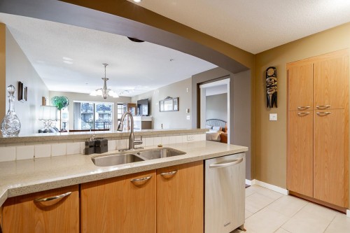 414-2958 Silver Spring Boulevard, Coquitlam, BC - Indoor Photo Showing Kitchen With Double Sink
