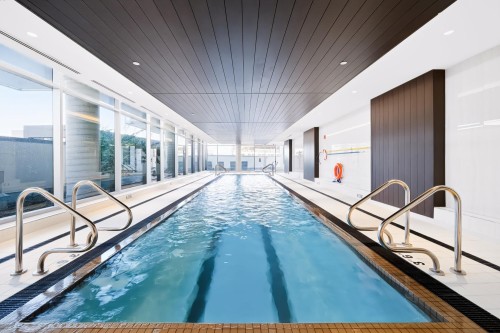 Th-05-8555 Capstan Way, Richmond, BC - Indoor Photo Showing Other Room With In Ground Pool