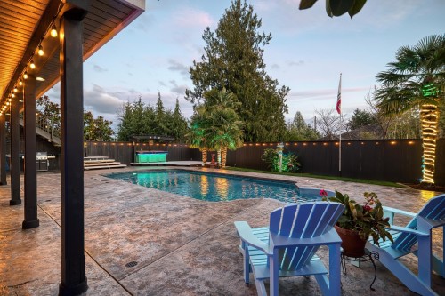 6369 Jasper Road, Sechelt, BC - Outdoor With In Ground Pool With Deck Patio Veranda