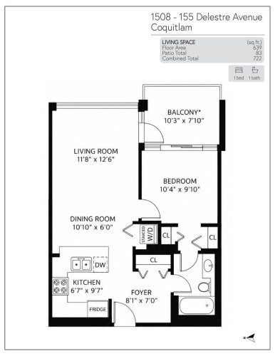 1608-555 Delestre Avenue, Coquitlam, BC 