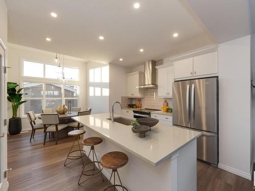 28 Nettle Crescent, St. Albert, AB - Indoor Photo Showing Kitchen With Stainless Steel Kitchen With Upgraded Kitchen