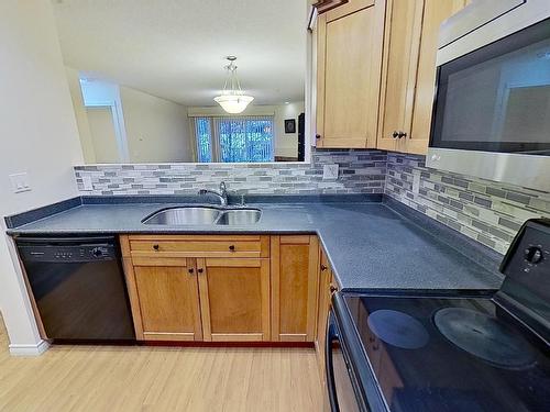 119 12110 106 Avenue Nw, Edmonton, AB - Indoor Photo Showing Kitchen With Double Sink