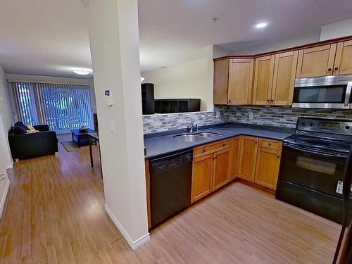 119 12110 106 Avenue Nw, Edmonton, AB - Indoor Photo Showing Kitchen With Double Sink