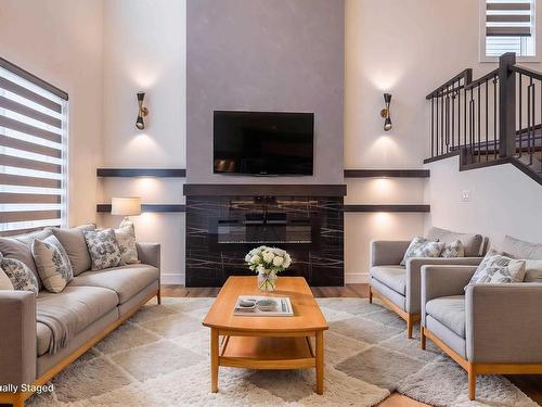 104 Edgefield Way Nw, St. Albert, AB - Indoor Photo Showing Living Room With Fireplace