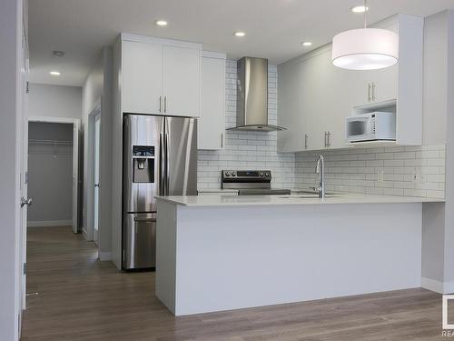 9919 227 Street, Edmonton, AB - Indoor Photo Showing Kitchen With Stainless Steel Kitchen With Upgraded Kitchen