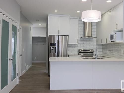 9919 227 Street, Edmonton, AB - Indoor Photo Showing Kitchen With Stainless Steel Kitchen With Upgraded Kitchen