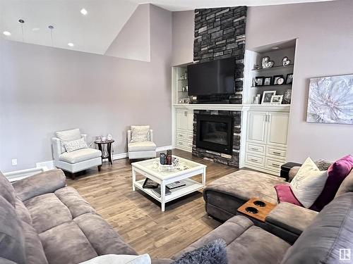 2 59327 Rge Rd 263, Rural Westlock County, AB - Indoor Photo Showing Living Room With Fireplace