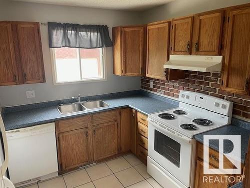 13832 28 Street, Edmonton, AB - Indoor Photo Showing Kitchen With Double Sink