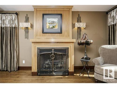 5 Donsdale Crescent, Edmonton, AB - Indoor Photo Showing Living Room With Fireplace