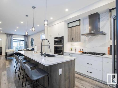 10629 129 Street Nw, Edmonton, AB - Indoor Photo Showing Kitchen With Upgraded Kitchen