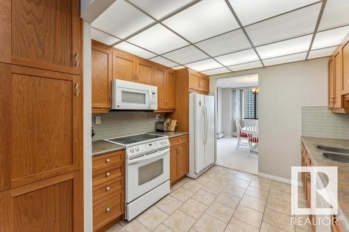 704 9921 104 Street, Edmonton, AB - Indoor Photo Showing Kitchen With Double Sink