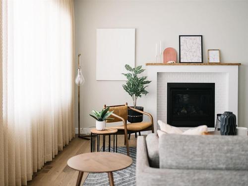 9308 226 Street, Edmonton, AB - Indoor Photo Showing Living Room With Fireplace