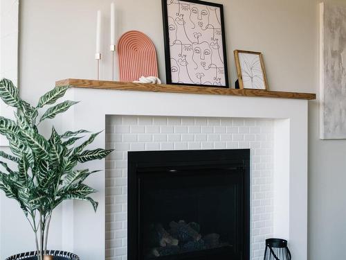 9308 226 Street, Edmonton, AB - Indoor Photo Showing Living Room With Fireplace