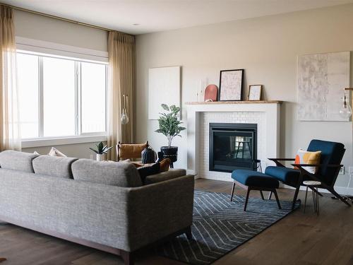 9308 226 Street, Edmonton, AB - Indoor Photo Showing Living Room With Fireplace