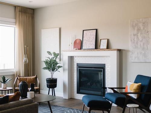 9308 226 Street, Edmonton, AB - Indoor Photo Showing Living Room With Fireplace