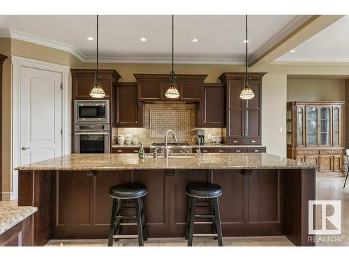 80 Riverstone Close, Rural Sturgeon County, AB - Indoor Photo Showing Kitchen With Double Sink With Upgraded Kitchen