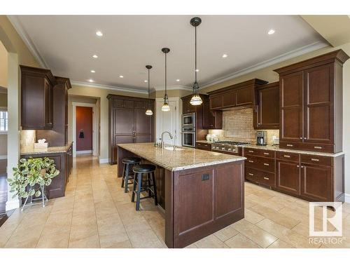 80 Riverstone Close, Rural Sturgeon County, AB - Indoor Photo Showing Kitchen With Upgraded Kitchen