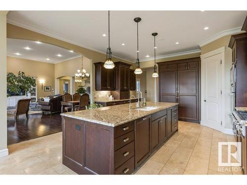 80 Riverstone Close, Rural Sturgeon County, AB - Indoor Photo Showing Kitchen With Upgraded Kitchen