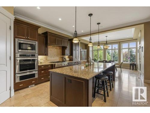 80 Riverstone Close, Rural Sturgeon County, AB - Indoor Photo Showing Kitchen With Upgraded Kitchen