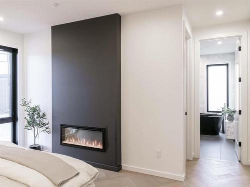 42 5 Rondeau Drive, St. Albert, AB - Indoor Photo Showing Living Room With Fireplace