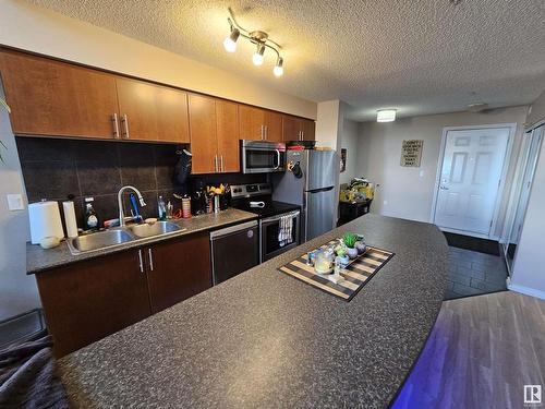 412 10118 106 Avenue, Edmonton, AB - Indoor Photo Showing Kitchen With Double Sink