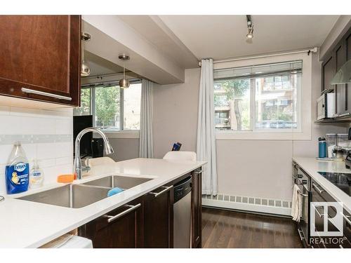 3 (City 7) 10015 83 Avenue, Edmonton, AB - Indoor Photo Showing Kitchen With Double Sink With Upgraded Kitchen