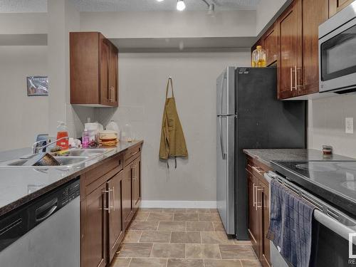 106 3211 James Mowatt Trail, Edmonton, AB - Indoor Photo Showing Kitchen With Double Sink