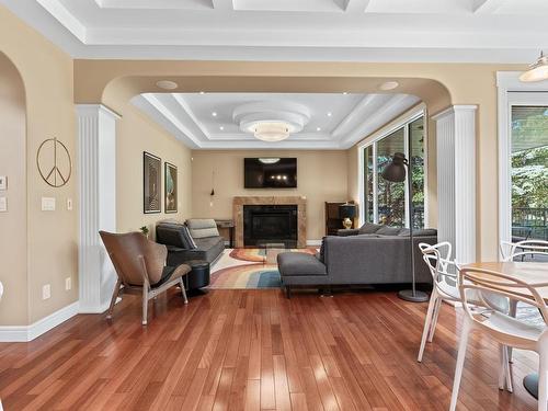 84 Wize Court, Edmonton, AB - Indoor Photo Showing Living Room With Fireplace