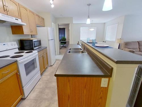 416 1188 Hyndman Road, Edmonton, AB - Indoor Photo Showing Kitchen With Double Sink