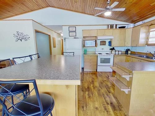 4815 51 Avenue, Breton, AB - Indoor Photo Showing Kitchen With Double Sink