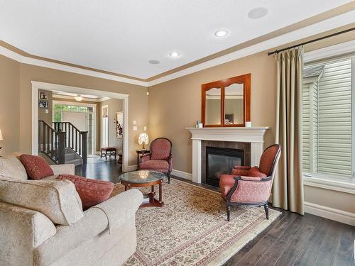 1924 121 Street Sw, Edmonton, AB - Indoor Photo Showing Living Room With Fireplace