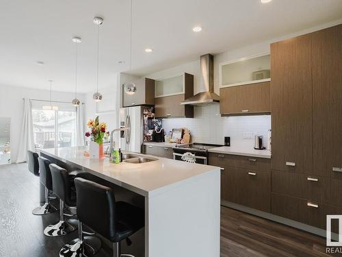 8716 150 Street, Edmonton, AB - Indoor Photo Showing Kitchen With Double Sink With Upgraded Kitchen