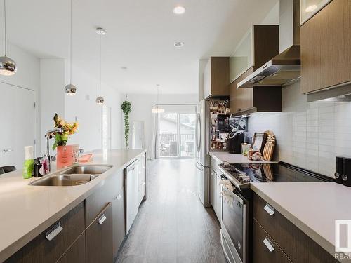 8716 150 Street, Edmonton, AB - Indoor Photo Showing Kitchen With Double Sink With Upgraded Kitchen