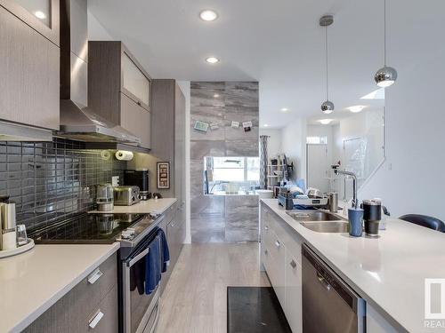 8718 150 Street, Edmonton, AB - Indoor Photo Showing Kitchen With Double Sink With Upgraded Kitchen