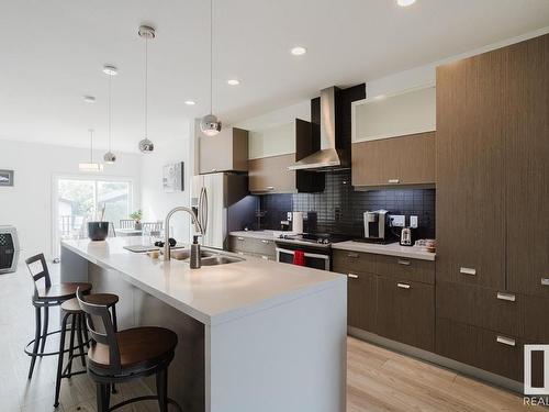 8720 150 Street, Edmonton, AB - Indoor Photo Showing Kitchen With Double Sink With Upgraded Kitchen