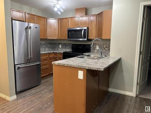 204 4903 47 Avenue, Stony Plain, AB - Indoor Photo Showing Kitchen With Double Sink