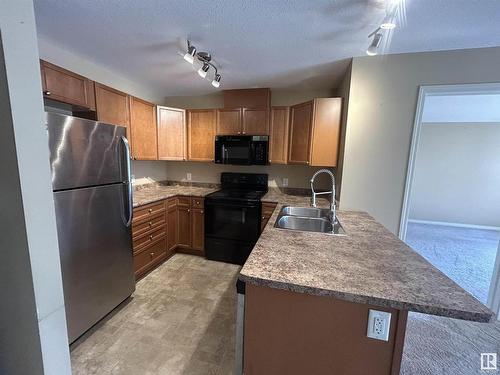 306 4903 47 Avenue, Stony Plain, AB - Indoor Photo Showing Kitchen With Double Sink