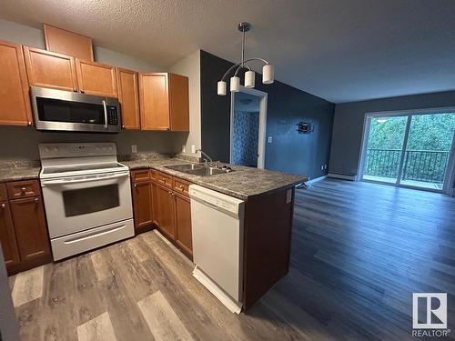 305 4903 47 Avenue, Stony Plain, AB - Indoor Photo Showing Kitchen With Double Sink