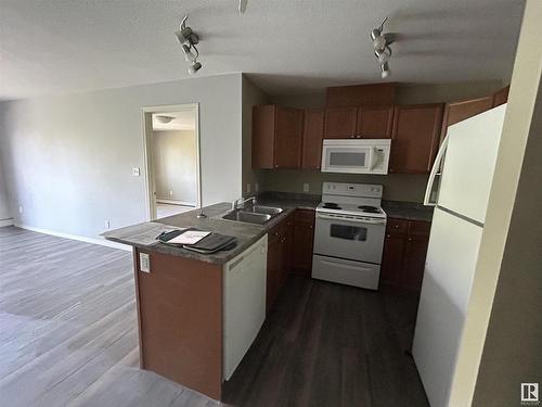 301 4903 47 Avenue, Stony Plain, AB - Indoor Photo Showing Kitchen With Double Sink