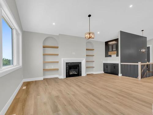 9843 223 Street, Edmonton, AB - Indoor Photo Showing Living Room With Fireplace