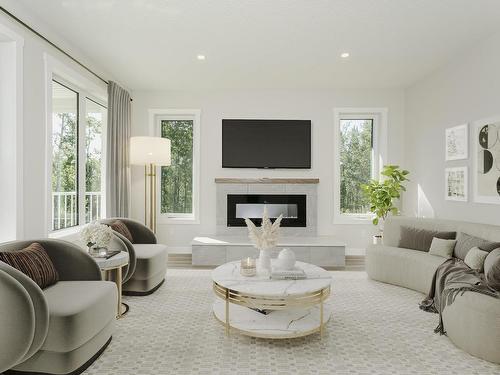 54325 Rge Rd 31, Rural Lac Ste. Anne County, AB - Indoor Photo Showing Living Room With Fireplace