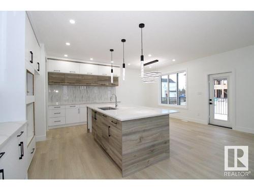 17128 2 Street, Edmonton, AB - Indoor Photo Showing Kitchen With Upgraded Kitchen