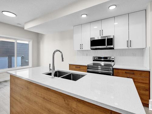 12740 130 Street, Edmonton, AB - Indoor Photo Showing Kitchen With Double Sink With Upgraded Kitchen